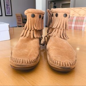 Minnetonka Double Fringe Ankle Booties